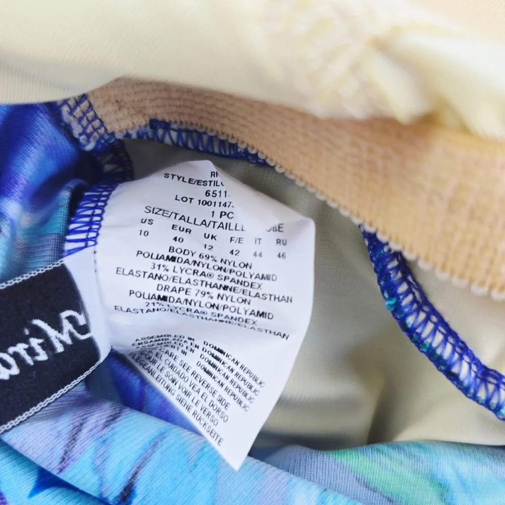 Miraclesuit NWT 2B Flamenco Oceanus‎ Blue Tummy Control One Piece Swimsuit US 10